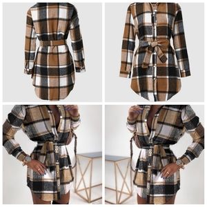 Plaid Button Down Shirt Dress